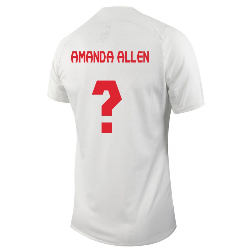 Herren Fußball Kanadische Amanda Allen #0 Weiß Auswärtstrikot Trikot 24-26 T-Shirt Luxemburg