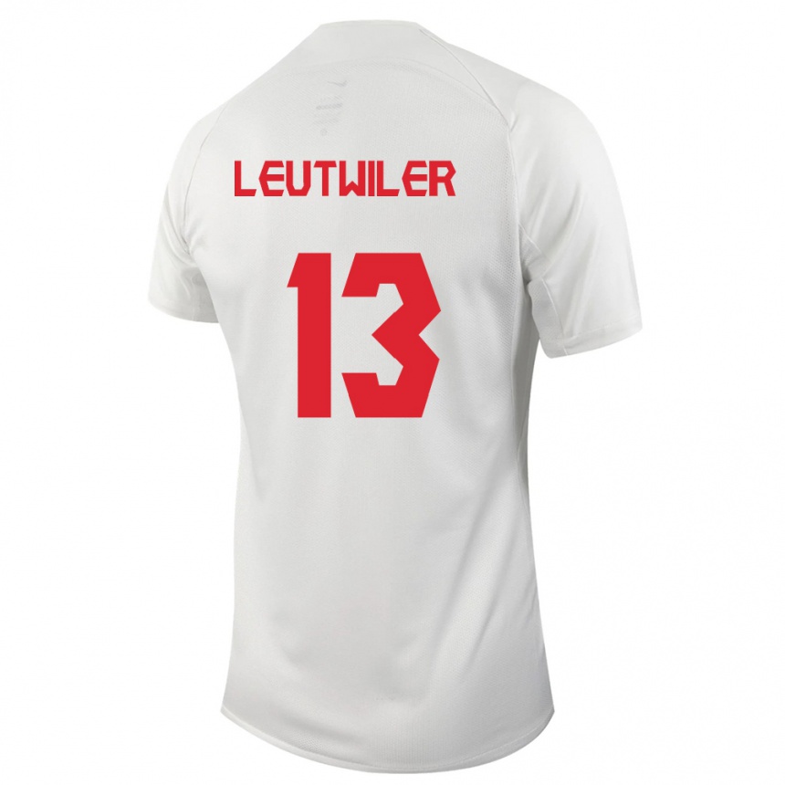 Herren Fußball Kanadische Jayson Leutwiler #13 Weiß Auswärtstrikot Trikot 24-26 T-Shirt Luxemburg
