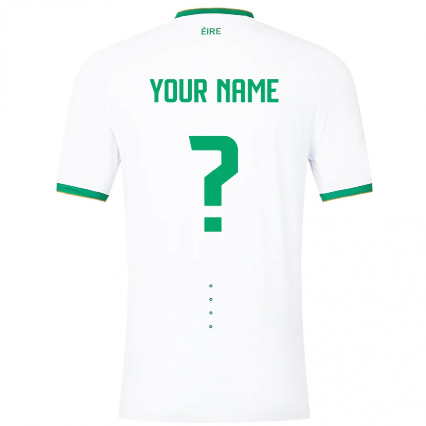 Herren Fußball Irische Ihren Namen #0 Weiß Auswärtstrikot Trikot 24-26 T-Shirt Luxemburg