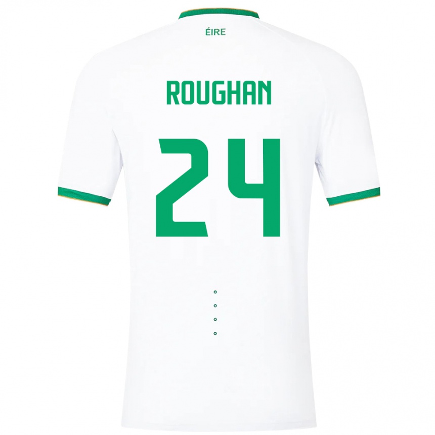 Herren Fußball Irische Sean Roughan #24 Weiß Auswärtstrikot Trikot 24-26 T-Shirt Luxemburg