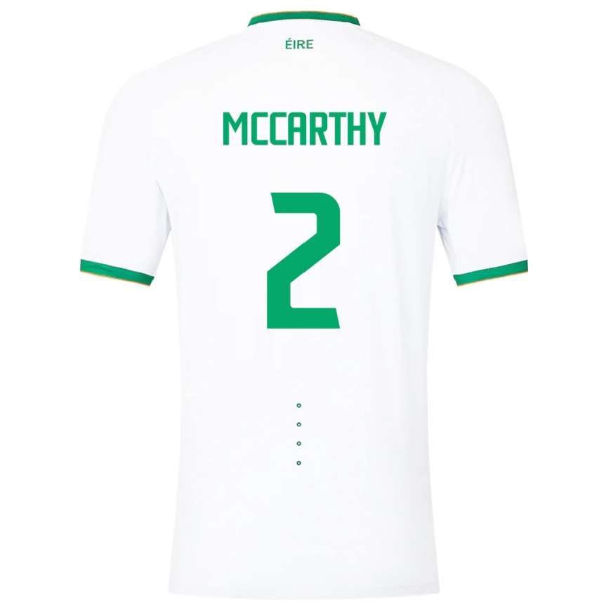 Herren Fußball Irische Savannah Mccarthy #2 Weiß Auswärtstrikot Trikot 24-26 T-Shirt Luxemburg