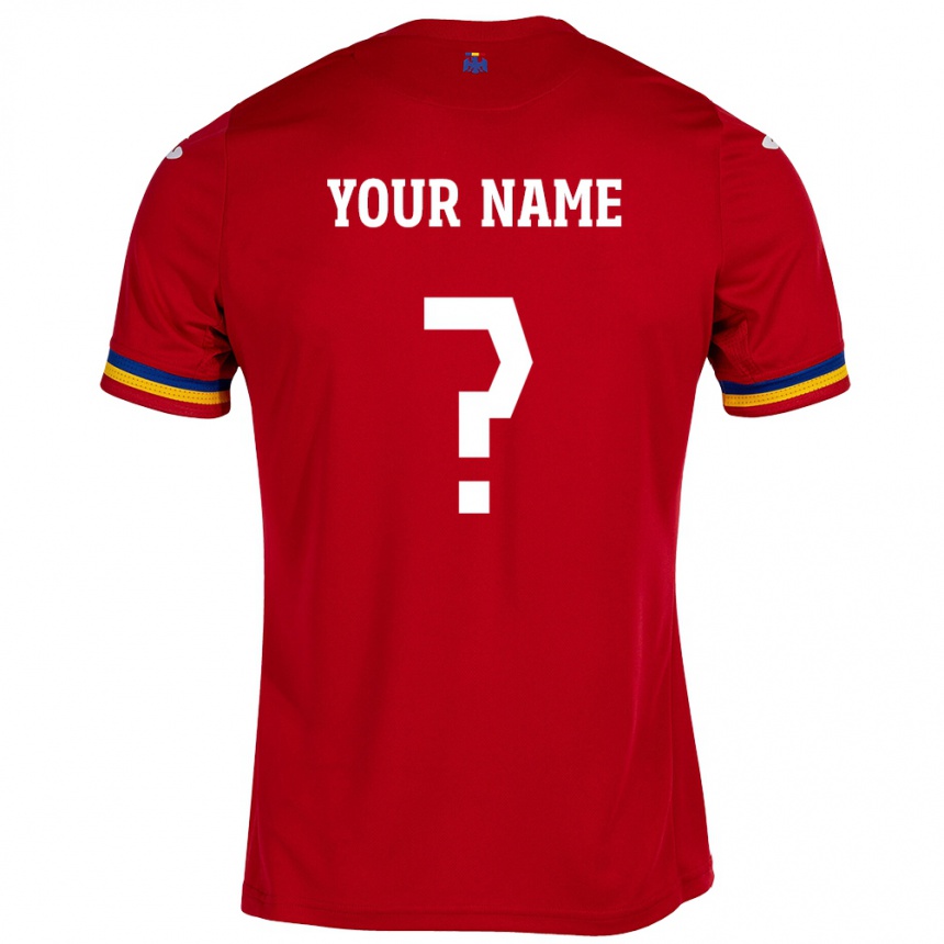 Herren Fußball Rumänische Ihren Namen #0 Rot Auswärtstrikot Trikot 24-26 T-Shirt Luxemburg