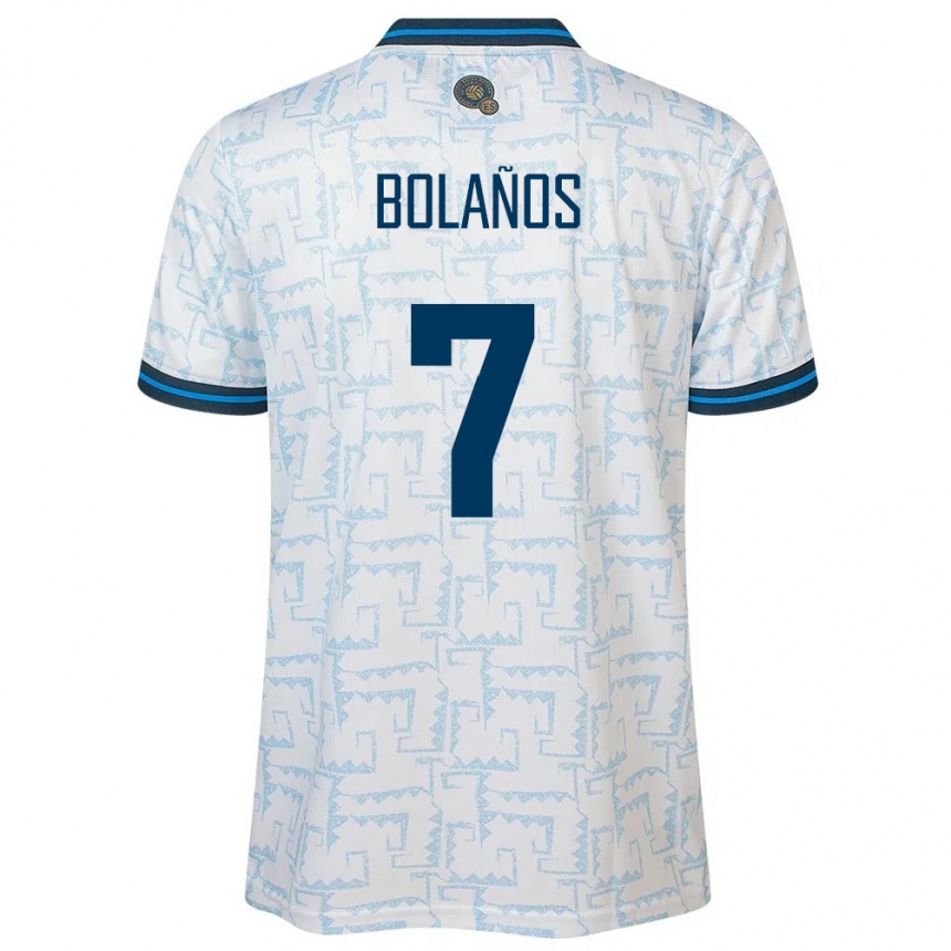 Herren Fußball El Salvador Javier Bolaños #7 Weiß Auswärtstrikot Trikot 24-26 T-Shirt Luxemburg