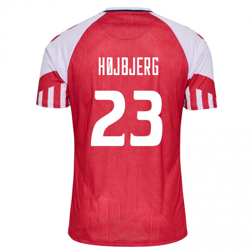 Damen Fußball Dänische Pierre Emile Hojbjerg #23 Rot Heimtrikot Trikot 24-26 T-Shirt Luxemburg