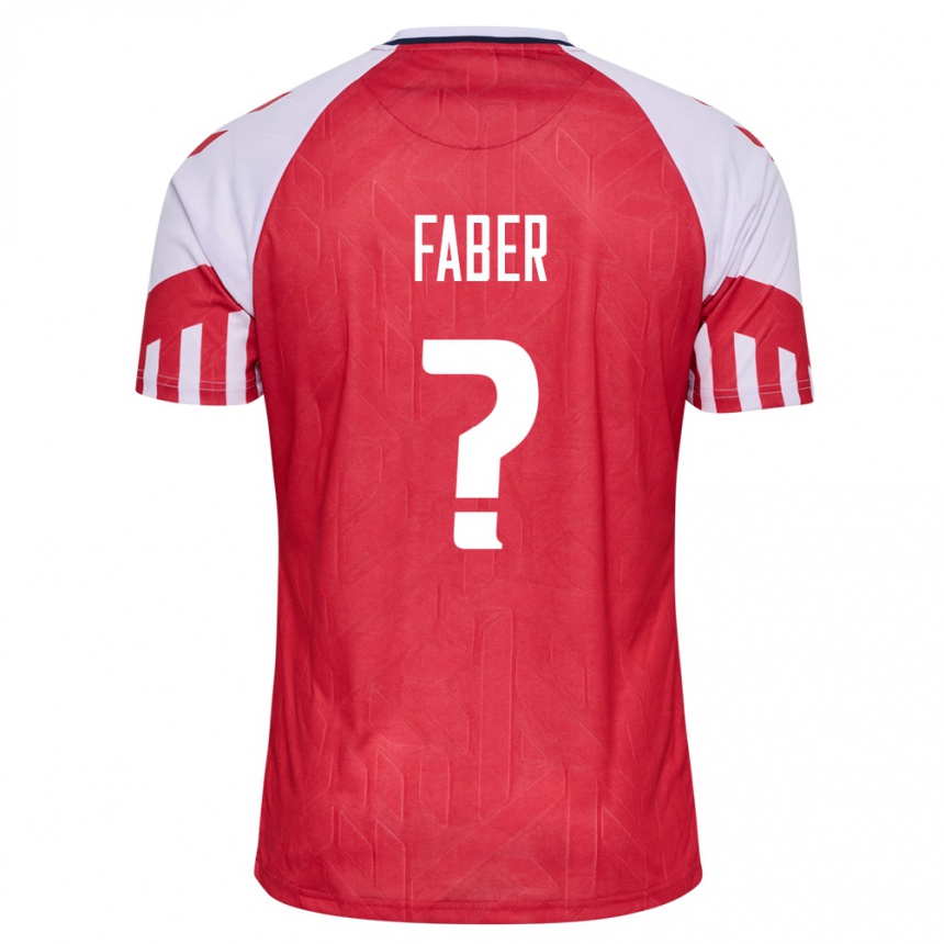 Damen Fußball Dänische William Faber #0 Rot Heimtrikot Trikot 24-26 T-Shirt Luxemburg