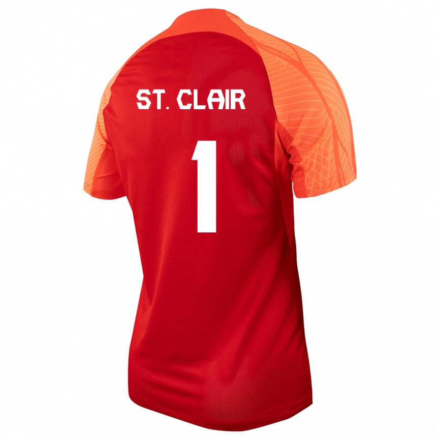 Damen Fußball Kanadische Dayne St Clair #1 Orangefarben Heimtrikot Trikot 24-26 T-Shirt Luxemburg