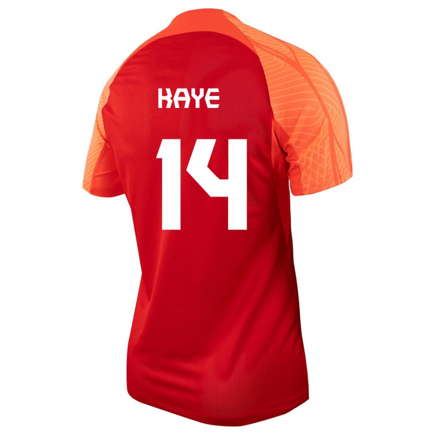 Damen Fußball Kanadische Mark Anthony Kaye #14 Orangefarben Heimtrikot Trikot 24-26 T-Shirt Luxemburg