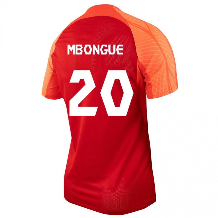 Damen Fußball Kanadische Hugo Mbongue #20 Orangefarben Heimtrikot Trikot 24-26 T-Shirt Luxemburg