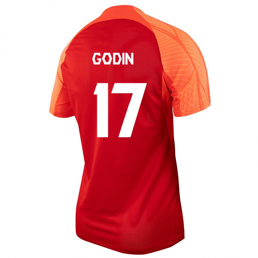 Damen Fußball Kanadische Étienne Godin #17 Orangefarben Heimtrikot Trikot 24-26 T-Shirt Luxemburg