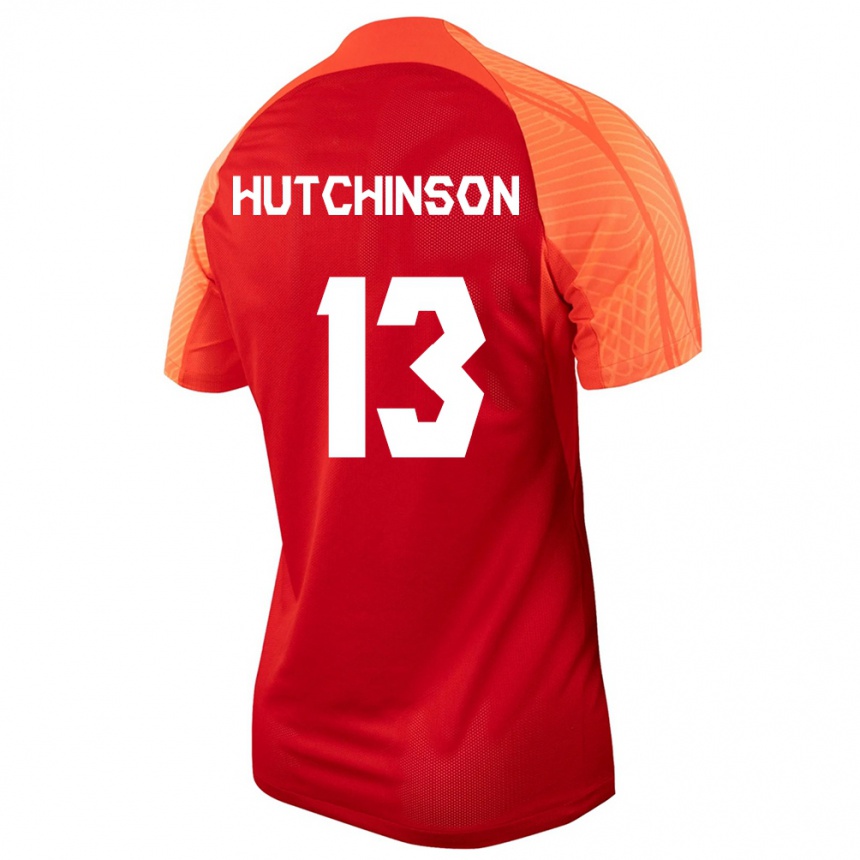 Damen Fußball Kanadische Atiba Hutchinson #13 Orangefarben Heimtrikot Trikot 24-26 T-Shirt Luxemburg