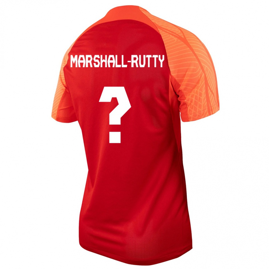 Damen Fußball Kanadische Jahkeele Marshall Rutty #0 Orangefarben Heimtrikot Trikot 24-26 T-Shirt Luxemburg