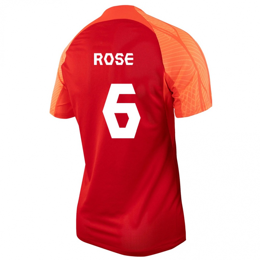 Damen Fußball Kanadische Deanne Rose #6 Orangefarben Heimtrikot Trikot 24-26 T-Shirt Luxemburg