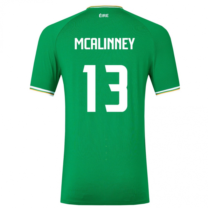 Damen Fußball Irische Liam Mcalinney #13 Grün Heimtrikot Trikot 24-26 T-Shirt Luxemburg