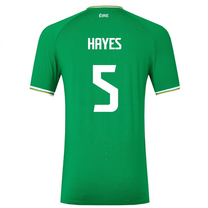 Damen Fußball Irische Caitlin Hayes #5 Grün Heimtrikot Trikot 24-26 T-Shirt Luxemburg