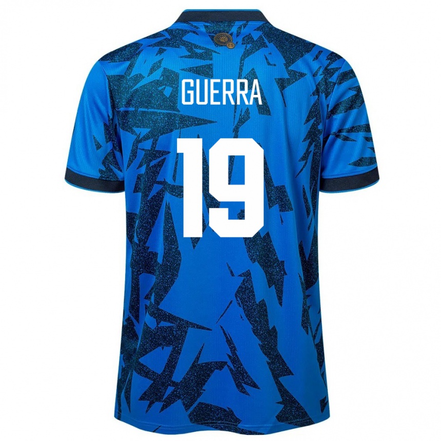 Damen Fußball El Salvador Steven Guerra #19 Blau Heimtrikot Trikot 24-26 T-Shirt Luxemburg