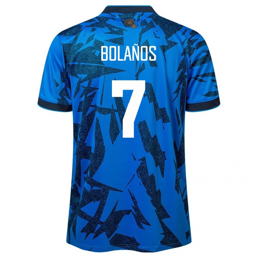 Damen Fußball El Salvador Javier Bolaños #7 Blau Heimtrikot Trikot 24-26 T-Shirt Luxemburg