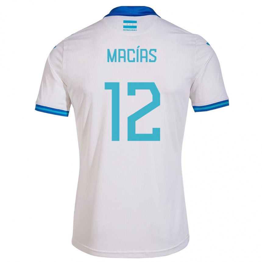 Damen Fußball Honduras Owen Macías #12 Weiß Heimtrikot Trikot 24-26 T-Shirt Luxemburg