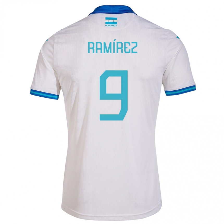Damen Fußball Honduras Truimali Ramírez #9 Weiß Heimtrikot Trikot 24-26 T-Shirt Luxemburg