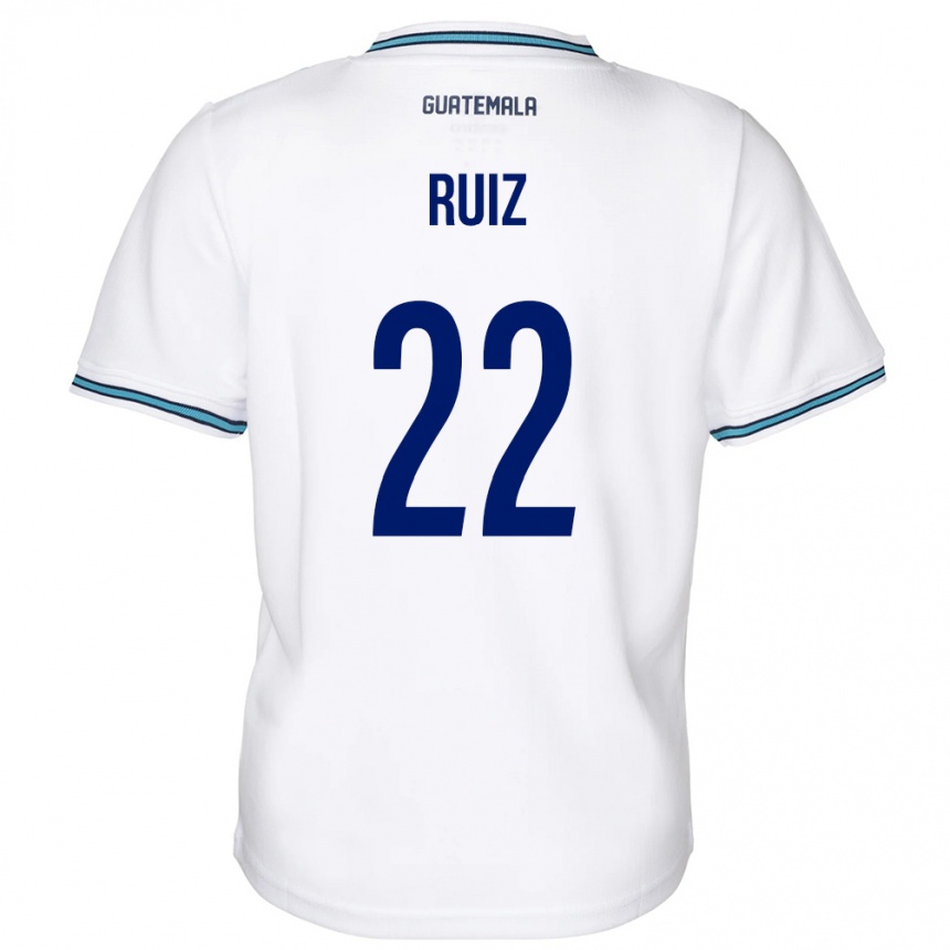 Damen Fußball Guatemala Kevin Ruiz #22 Weiß Heimtrikot Trikot 24-26 T-Shirt Luxemburg