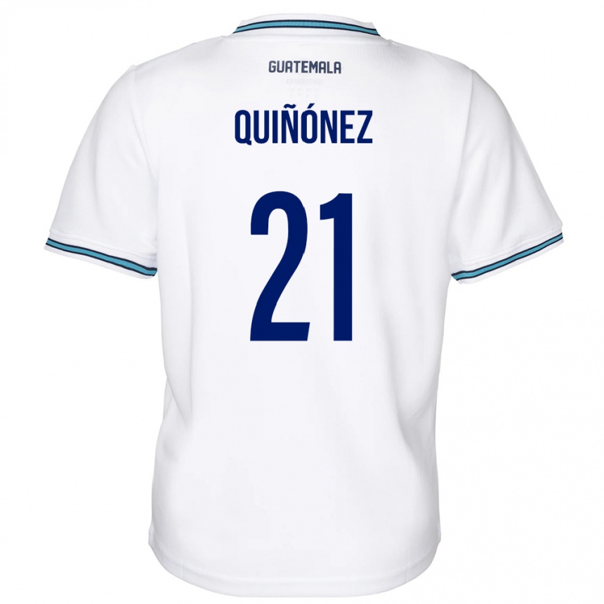 Damen Fußball Guatemala Andrea Quiñónez #21 Weiß Heimtrikot Trikot 24-26 T-Shirt Luxemburg