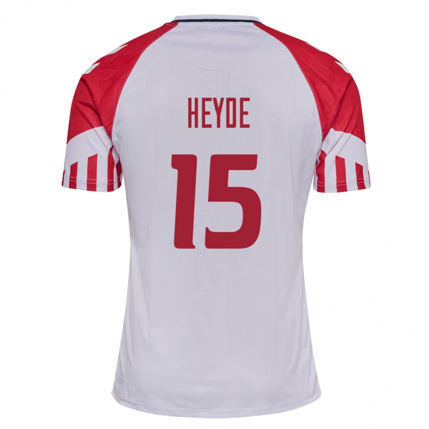 Damen Fußball Dänische Malte Heyde #15 Weiß Auswärtstrikot Trikot 24-26 T-Shirt Luxemburg