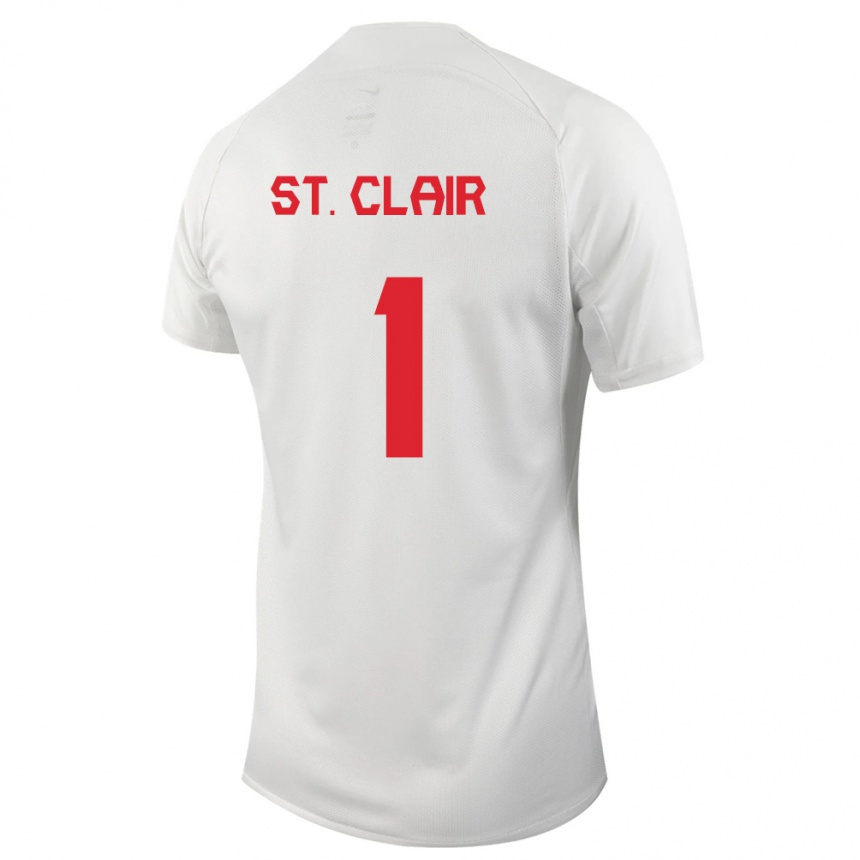 Damen Fußball Kanadische Dayne St Clair #1 Weiß Auswärtstrikot Trikot 24-26 T-Shirt Luxemburg