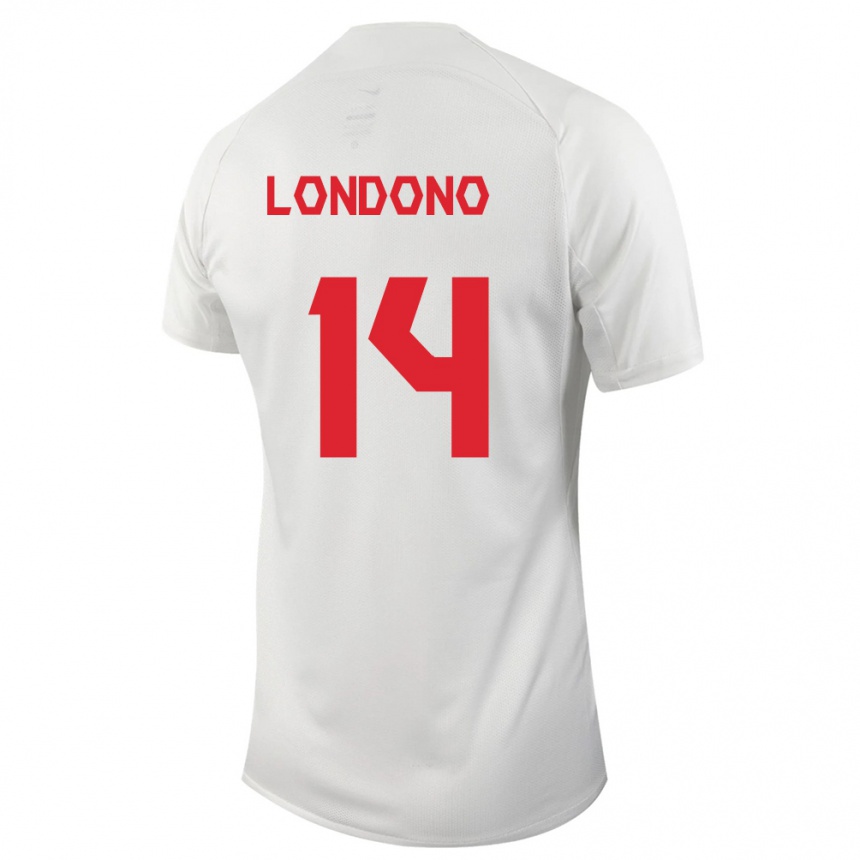 Damen Fußball Kanadische Tyler Londono #14 Weiß Auswärtstrikot Trikot 24-26 T-Shirt Luxemburg