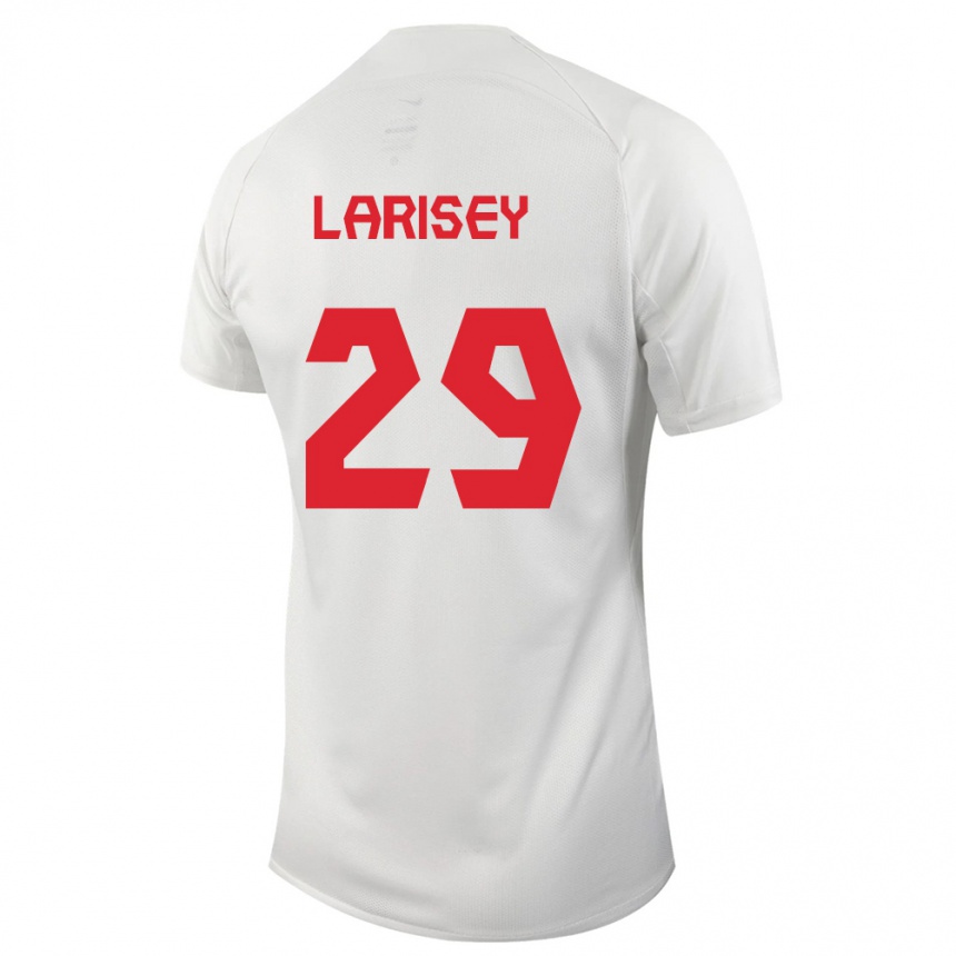 Damen Fußball Kanadische Clarissa Larisey #29 Weiß Auswärtstrikot Trikot 24-26 T-Shirt Luxemburg