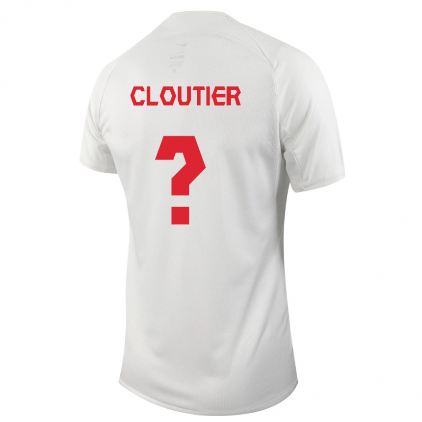 Damen Fußball Kanadische Loic Cloutier #0 Weiß Auswärtstrikot Trikot 24-26 T-Shirt Luxemburg
