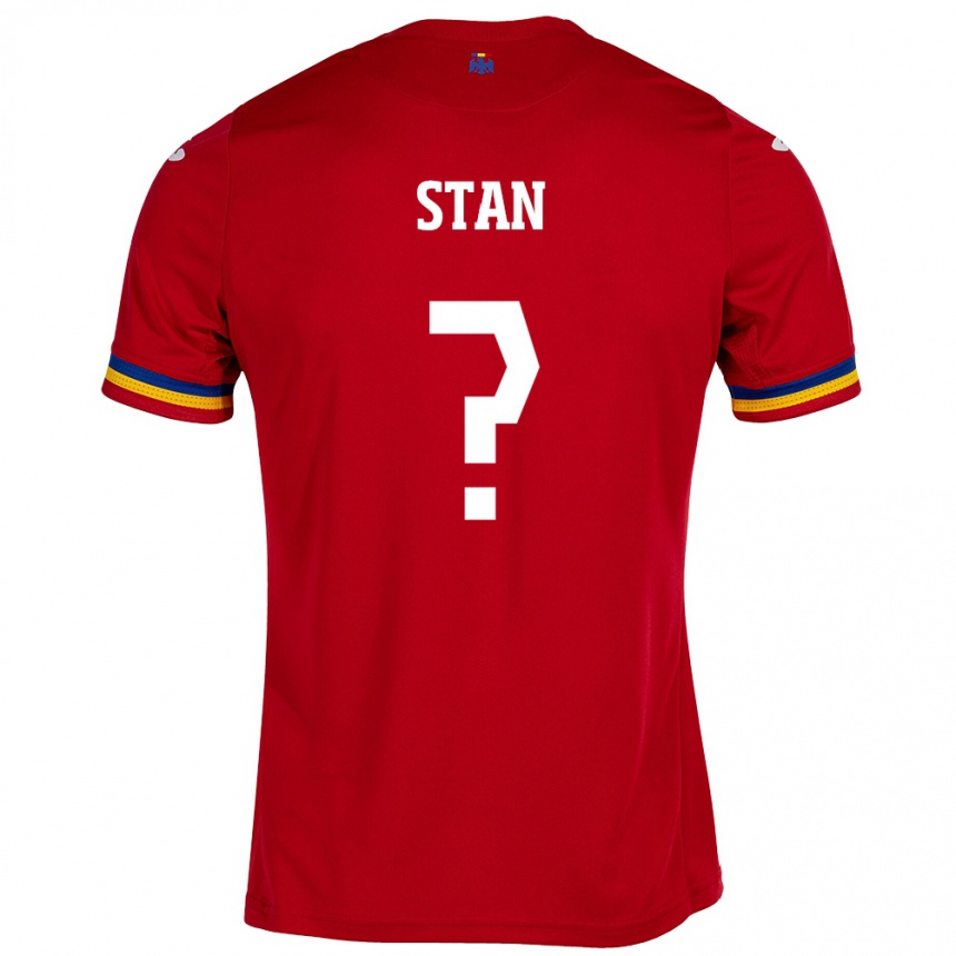 Damen Fußball Rumänische Alexandru Stan #0 Rot Auswärtstrikot Trikot 24-26 T-Shirt Luxemburg