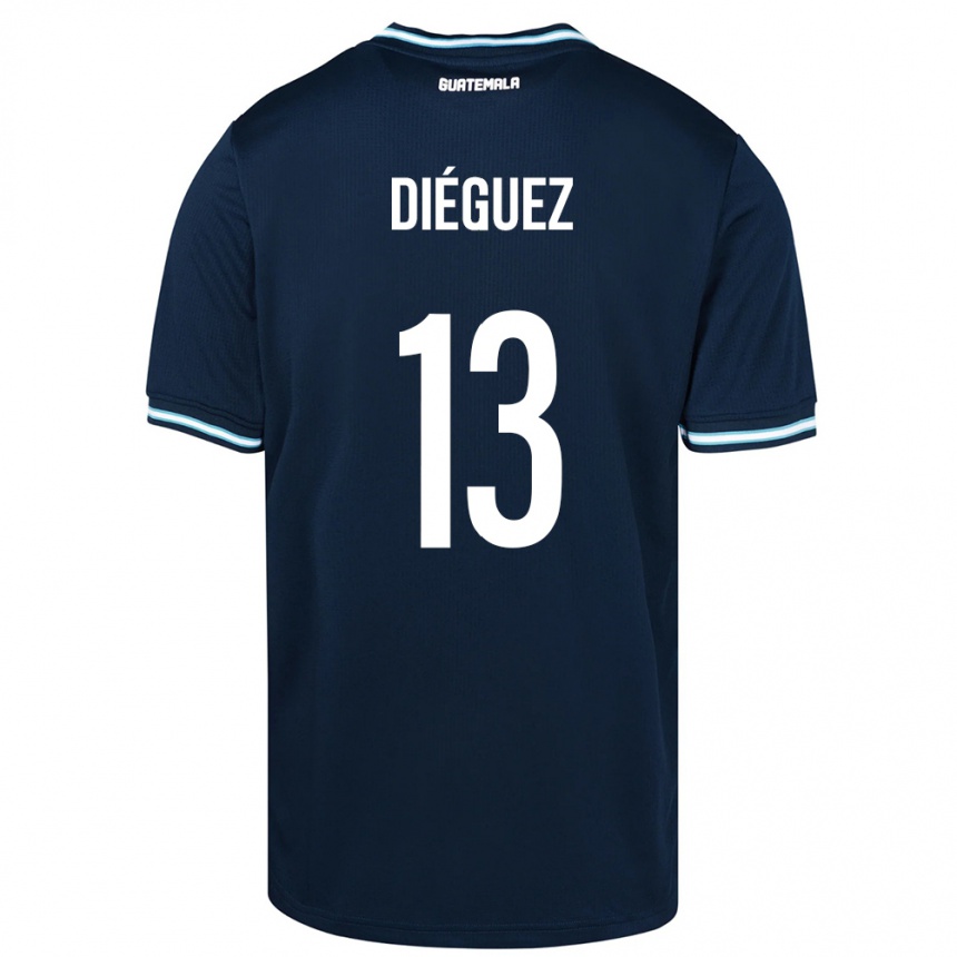 Damen Fußball Guatemala Jonathan Diéguez #13 Blau Auswärtstrikot Trikot 24-26 T-Shirt Luxemburg