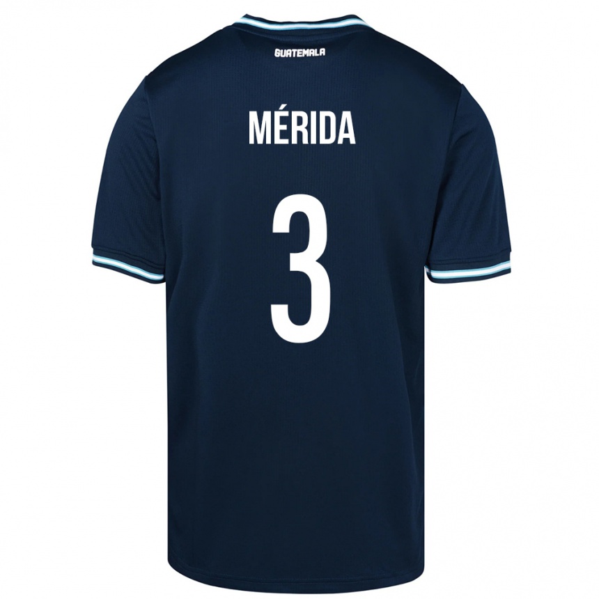 Damen Fußball Guatemala Daniel Mérida #3 Blau Auswärtstrikot Trikot 24-26 T-Shirt Luxemburg