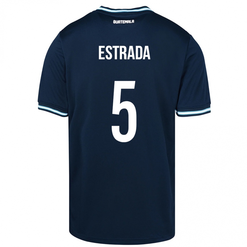 Damen Fußball Guatemala Elizabeth Estrada #5 Blau Auswärtstrikot Trikot 24-26 T-Shirt Luxemburg