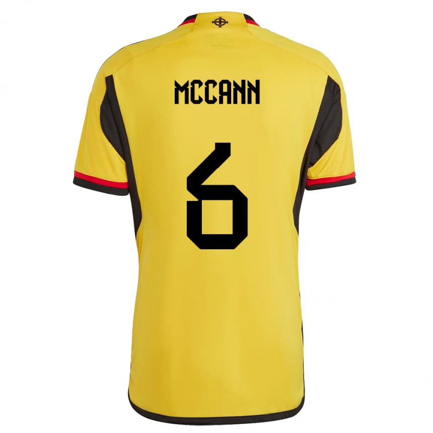 Damen Fußball Nordirland Charlie Mccann #6 Weiß Auswärtstrikot Trikot 24-26 T-Shirt Luxemburg