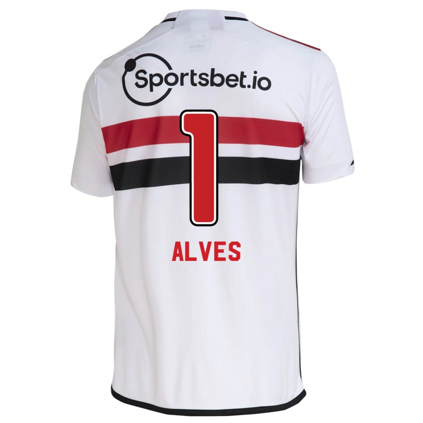 Kinder Fußball Felipe Alves #1 Weiß Heimtrikot Trikot 2023/24 T-Shirt Luxemburg