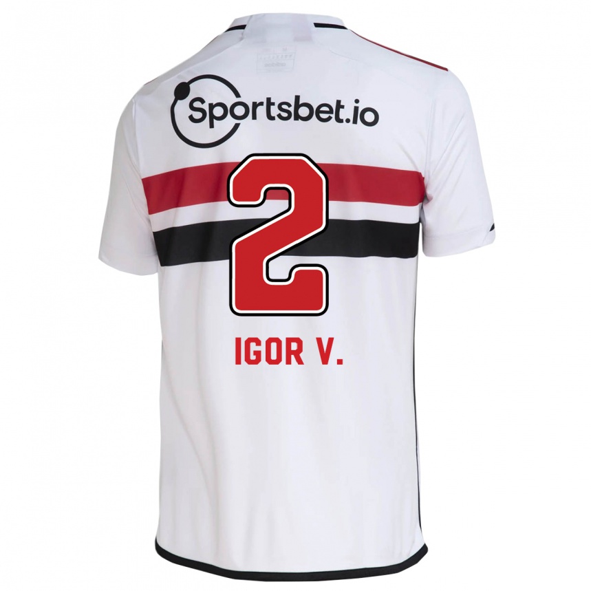 Kinder Fußball Igor Vinícius #2 Weiß Heimtrikot Trikot 2023/24 T-Shirt Luxemburg