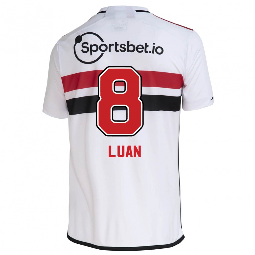 Kinder Fußball Luan #8 Weiß Heimtrikot Trikot 2023/24 T-Shirt Luxemburg