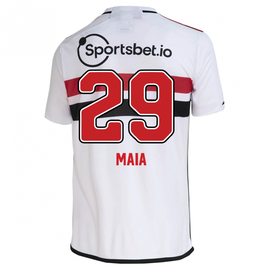 Kinder Fußball Pablo Maia #29 Weiß Heimtrikot Trikot 2023/24 T-Shirt Luxemburg