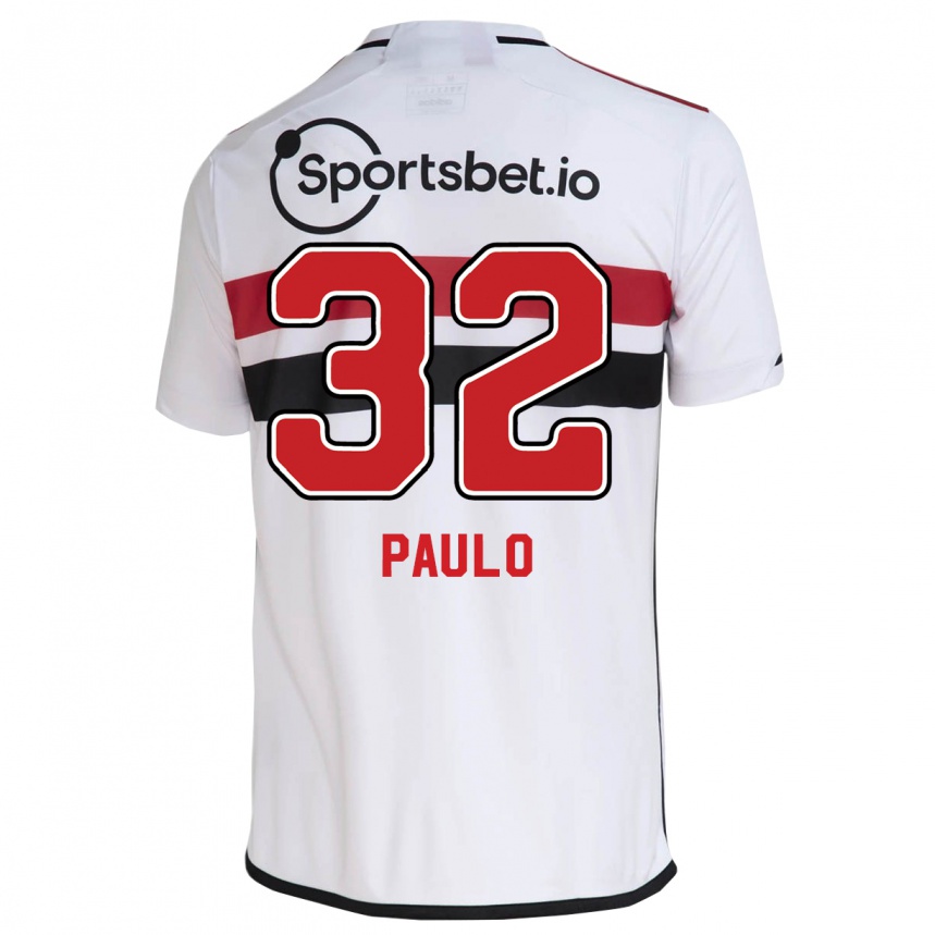 Kinder Fußball Marcos Paulo #32 Weiß Heimtrikot Trikot 2023/24 T-Shirt Luxemburg