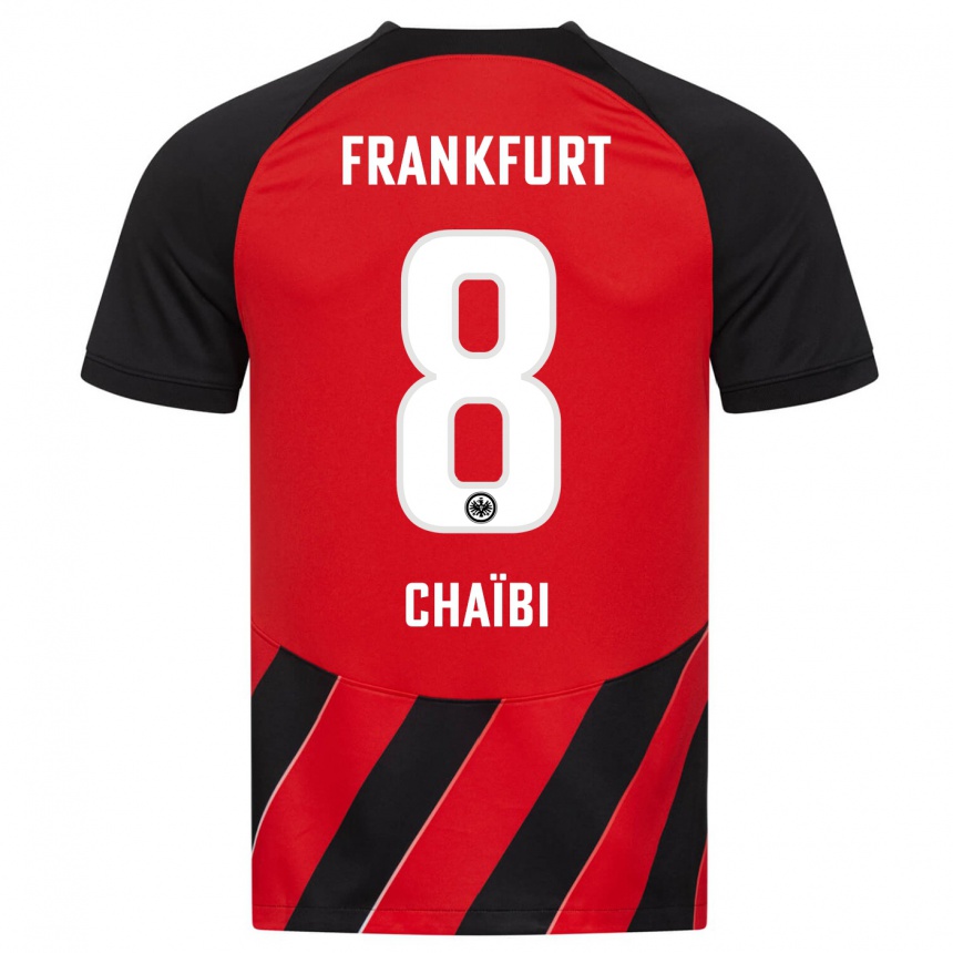 Kinder Fußball Farès Chaïbi #8 Rot Schwarz Heimtrikot Trikot 2023/24 T-Shirt Luxemburg