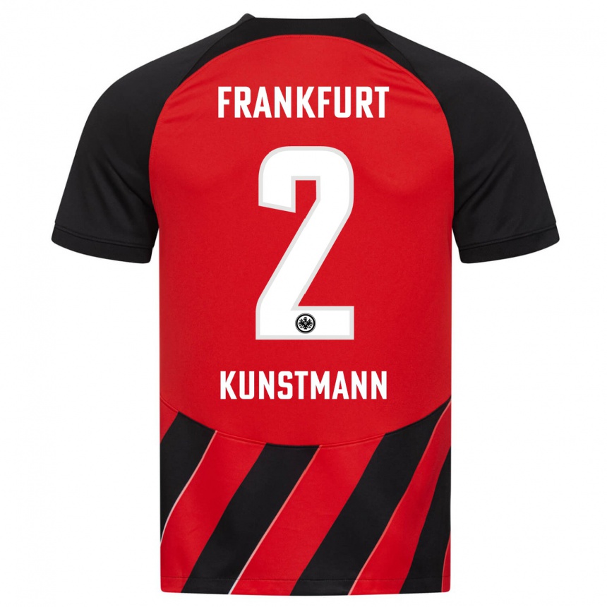 Kinder Fußball Kelvin Kunstmann #2 Rot Schwarz Heimtrikot Trikot 2023/24 T-Shirt Luxemburg