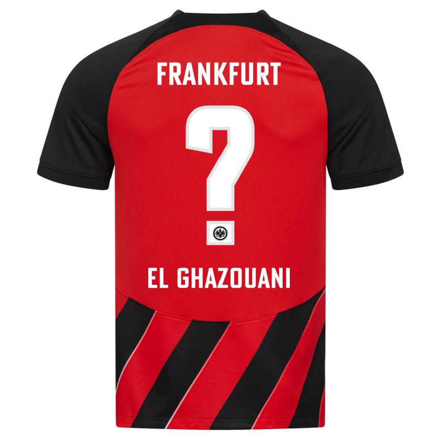 Kinder Fußball Mohamed El Ghazouani #0 Rot Schwarz Heimtrikot Trikot 2023/24 T-Shirt Luxemburg