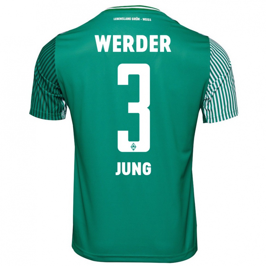 Kinder Fußball Anthony Jung #3 Grün Heimtrikot Trikot 2023/24 T-Shirt Luxemburg