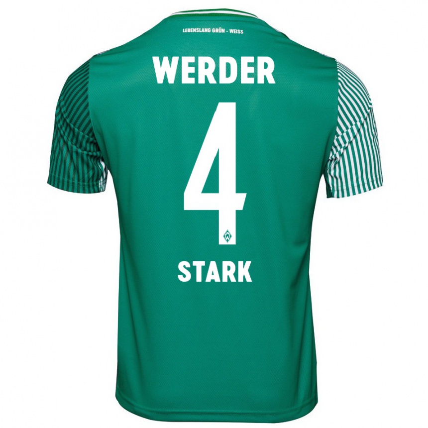 Kinder Fußball Niklas Stark #4 Grün Heimtrikot Trikot 2023/24 T-Shirt Luxemburg