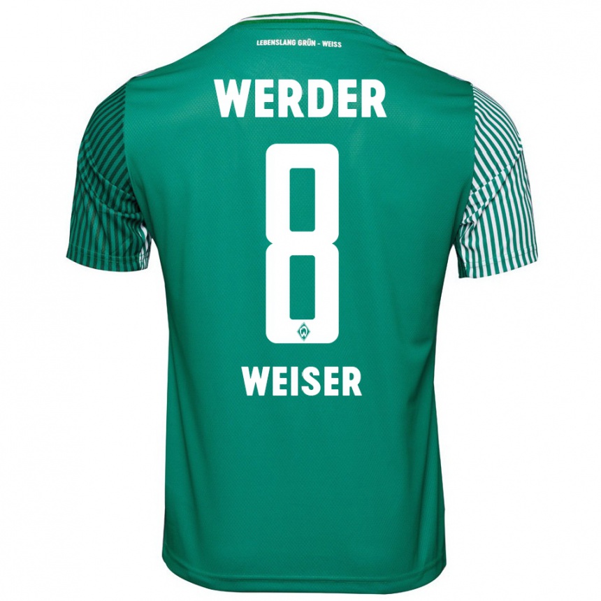 Kinder Fußball Mitchell Weiser #8 Grün Heimtrikot Trikot 2023/24 T-Shirt Luxemburg