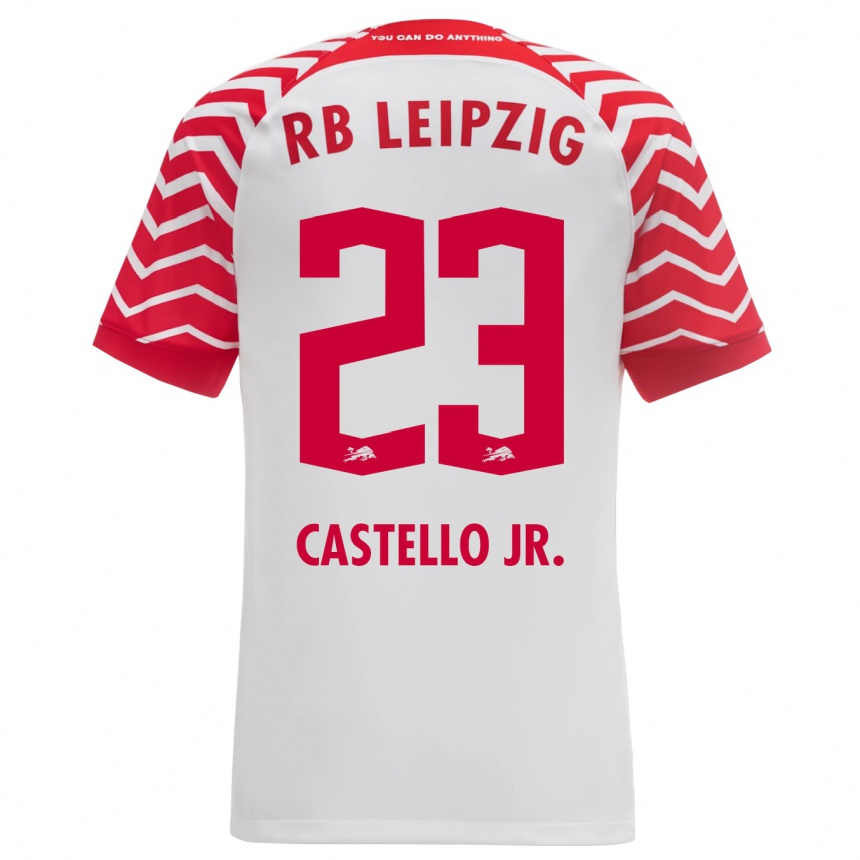 Kinder Fußball Castello Lukeba #23 Weiß Heimtrikot Trikot 2023/24 T-Shirt Luxemburg