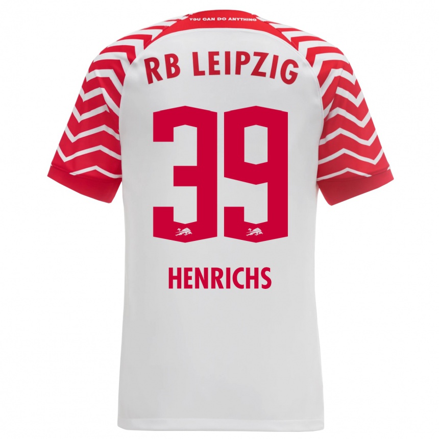 Kinder Fußball Benjamin Henrichs #39 Weiß Heimtrikot Trikot 2023/24 T-Shirt Luxemburg