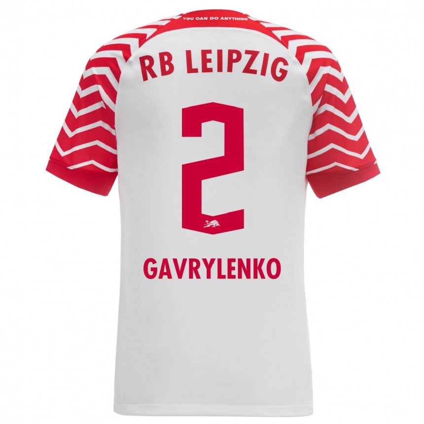Kinder Fußball Oleksandr Gavrylenko #2 Weiß Heimtrikot Trikot 2023/24 T-Shirt Luxemburg