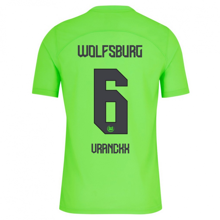 Kinder Fußball Aster Vranckx #6 Grün Heimtrikot Trikot 2023/24 T-Shirt Luxemburg