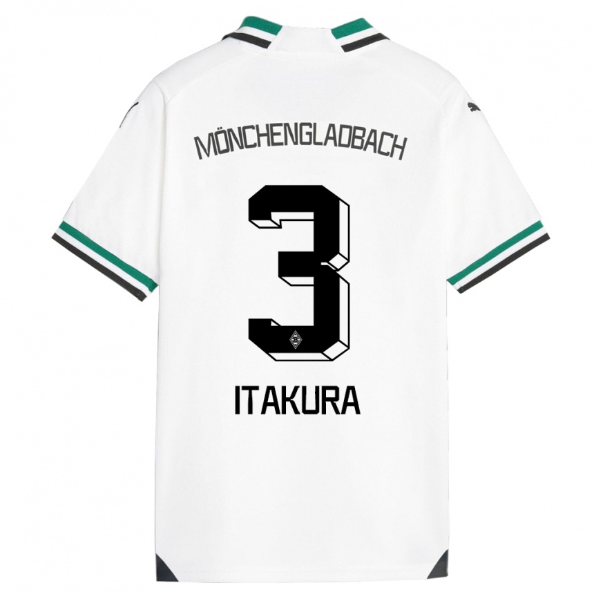 Kinder Fußball Ko Itakura #3 Weiß Grün Heimtrikot Trikot 2023/24 T-Shirt Luxemburg